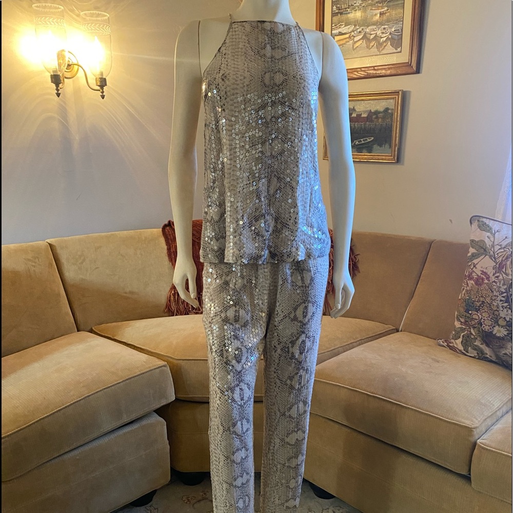 Stunning 2 piece silk snake sequin ...everything !